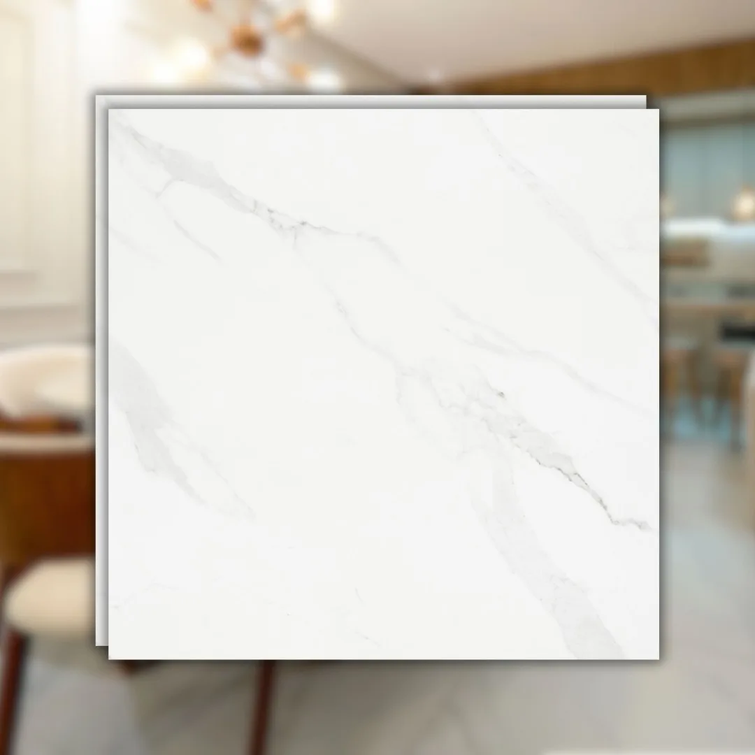 Porcelanato Marmorizado Branco Acetinado 90x90 Eliane Mont Blanc RET "A"
