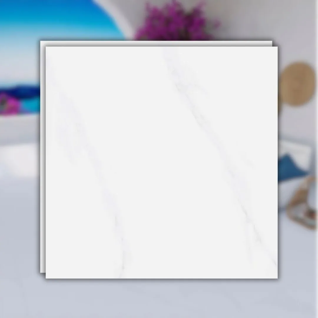 Porcelanato Branco Satin Marmorizado Esmaltado Acetinado 120x120 Biancogres Santorini RET "A"