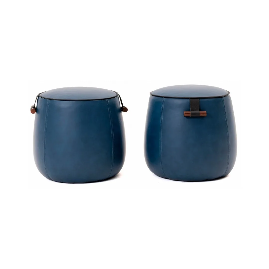 Puff Design Arredondado Alças Decorativas 45 x 48 x 48 Salva Design Mobiliário Jatobá
