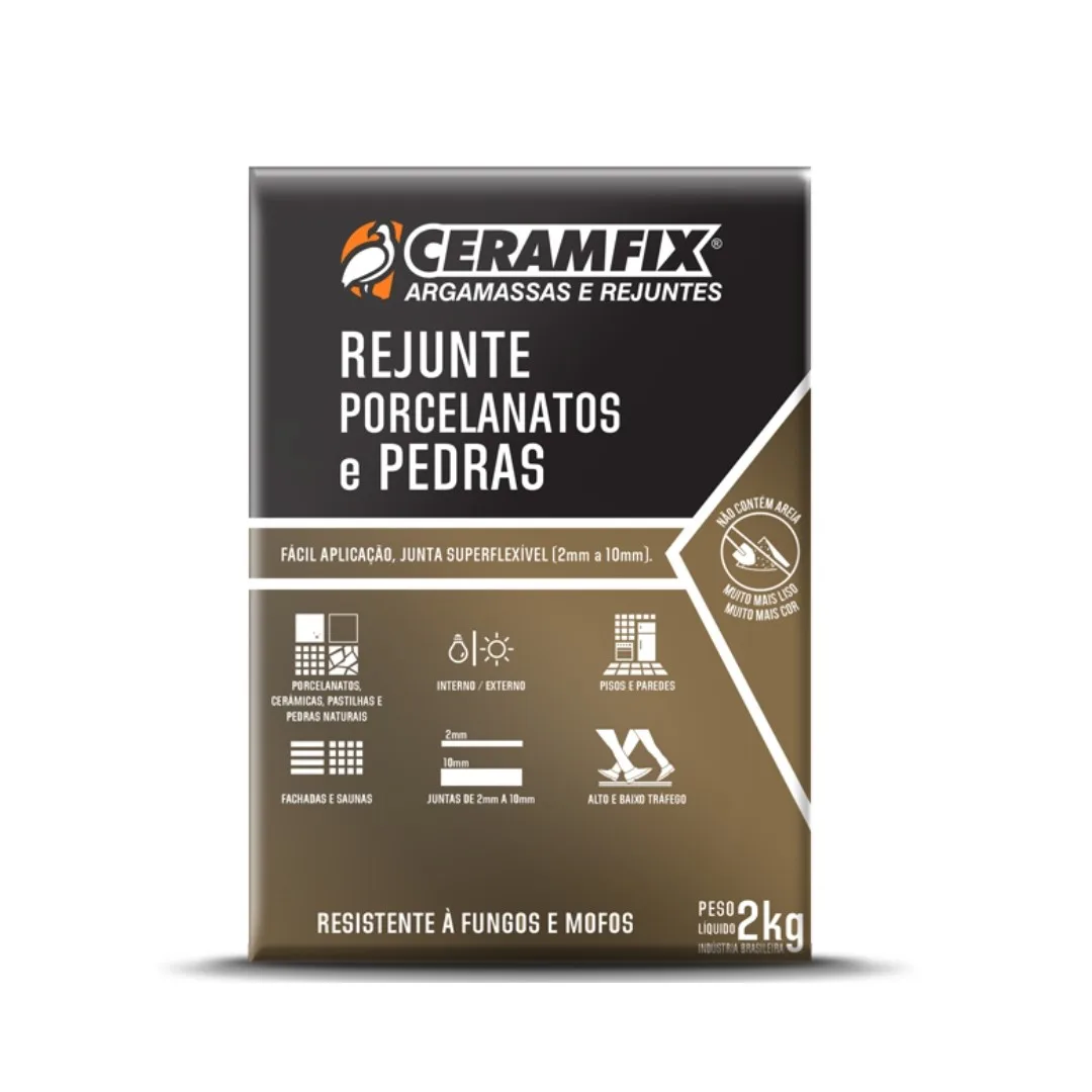 REJUNTE CERAMFIX SUPER PORCELANTOS/PEDRAS FLEX 2 KG GRAFITE