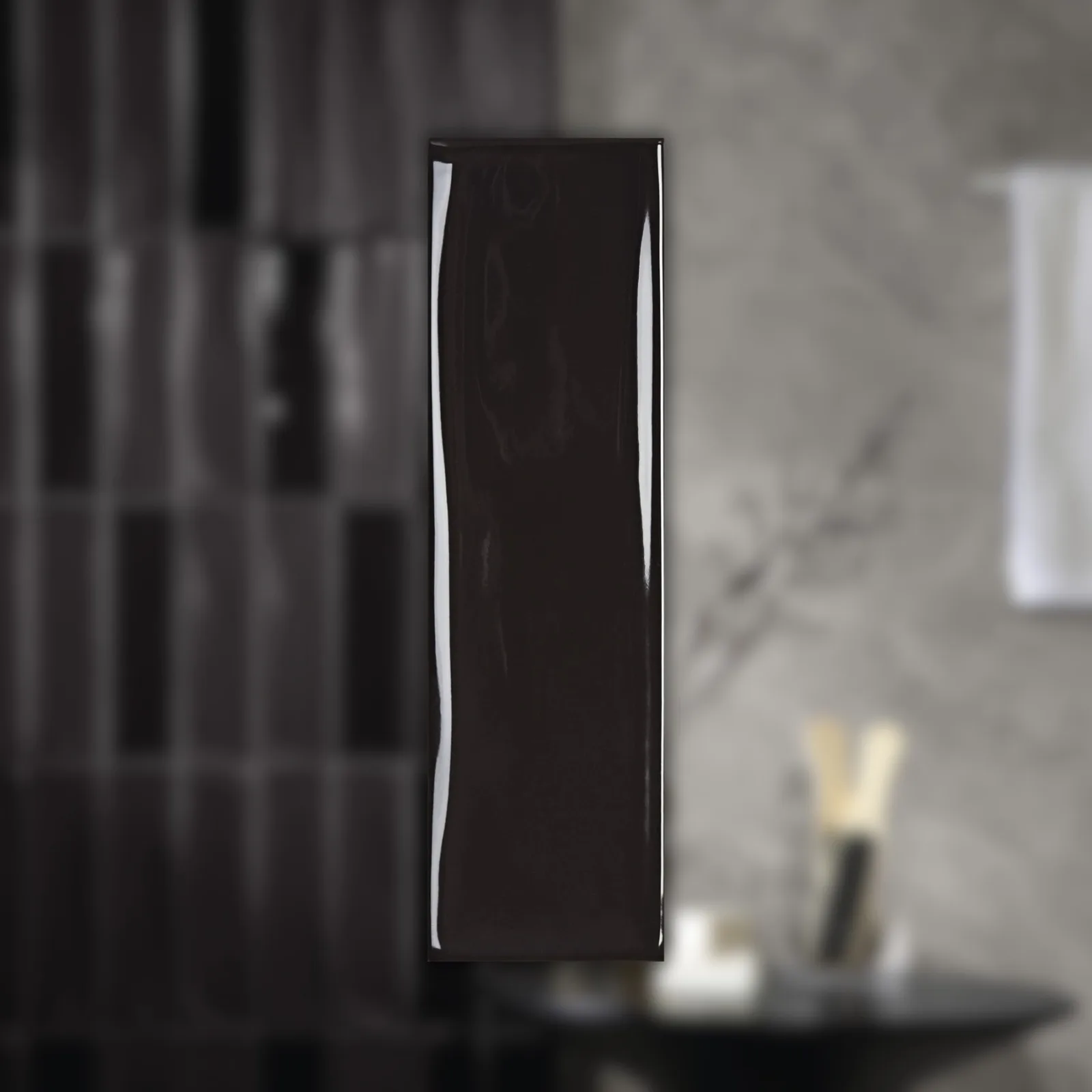 Revestimento Vinho Brilho 7x24,4 Portobello Vivant Noir Br Bold "A"