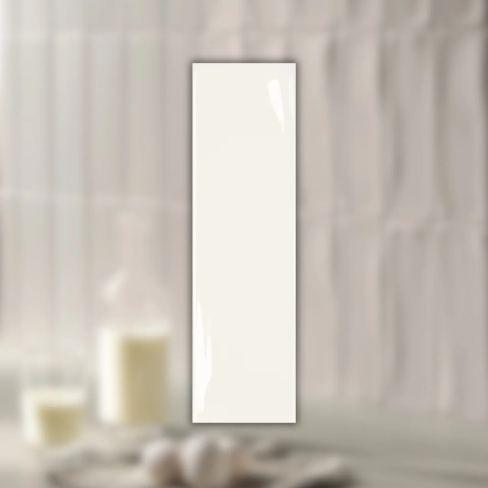 Revestimento Tijolinho Branco Brilho 7x24 Portobello Vivant Blanc BR Bold "A"