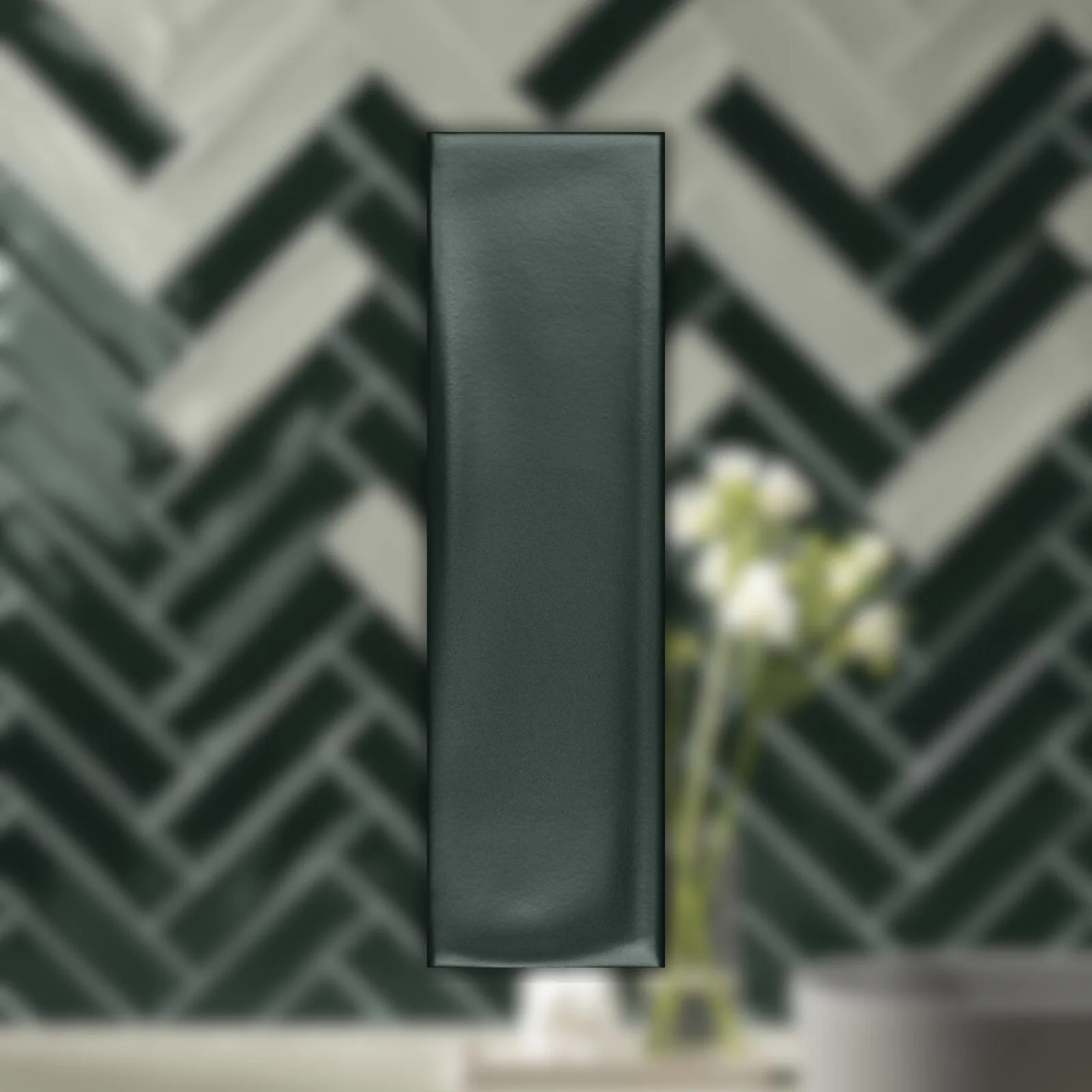Revestimento Tijolinho Preto Fosco 7x24 Portobello Vivant Pin Mate Bold "A"