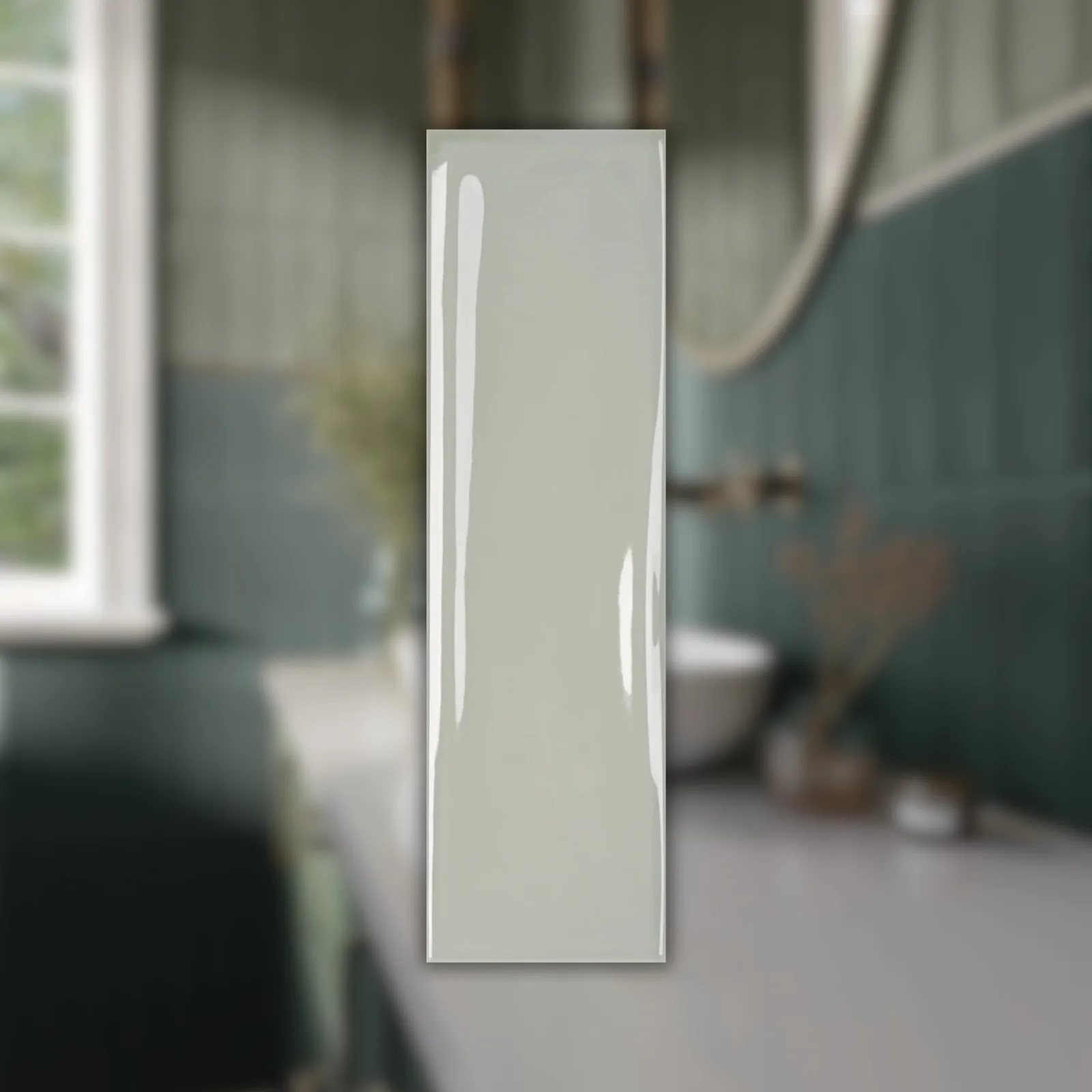 Revestimento Tijolinho Verde Brilho 7x24 Portobello Vivant Sauge BR Bold "A"