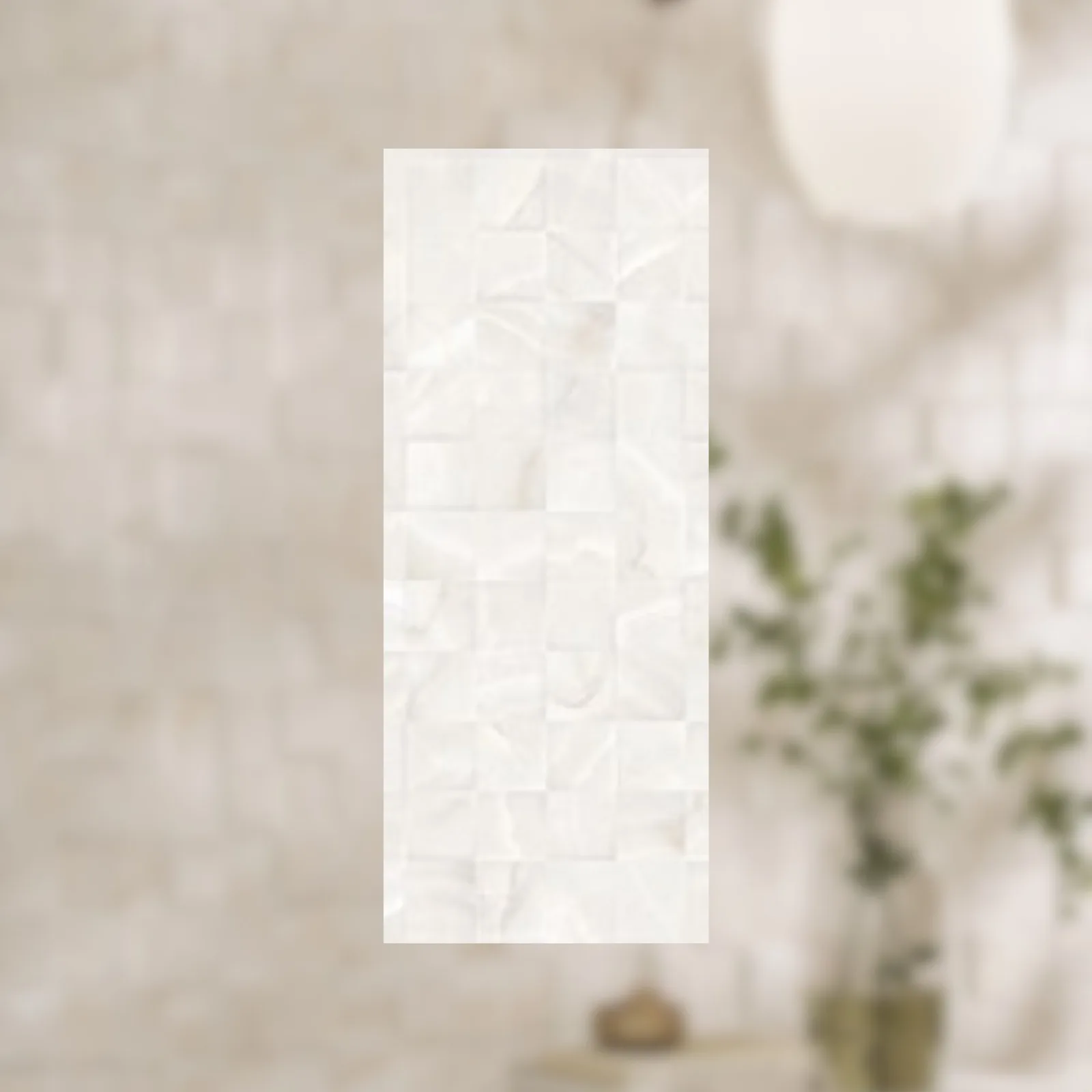 Revestimento Branco Acetinado 45x90 Biancogres Quantum Onix RET "A"