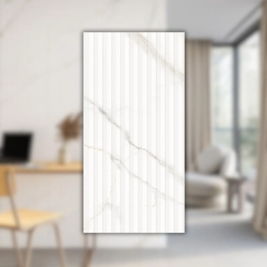 Revestimento Branco Acetinado 45x90 Biancogres Ripa Calacata RET "A"