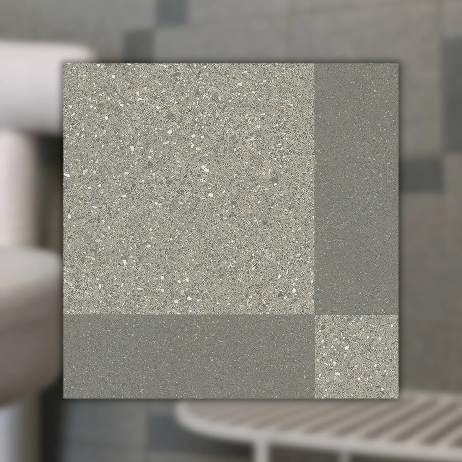 Revestimento Cinza Natural Portobello Samba Rock Cross 20x20 Bold "A"