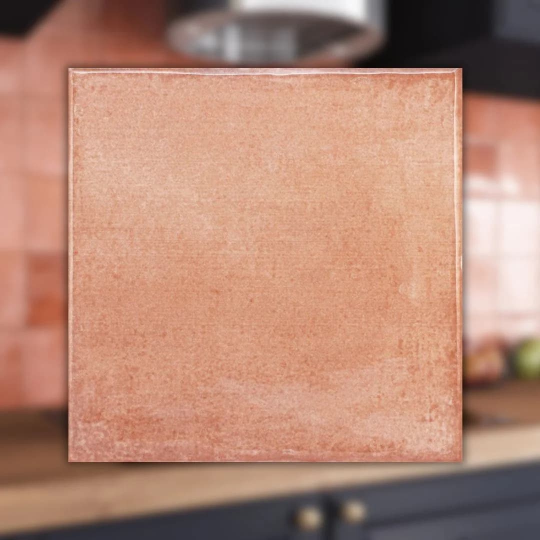 Revestimento Laranja Brilho 15,4x15,4 Roca Olaria Coral Bold "A"