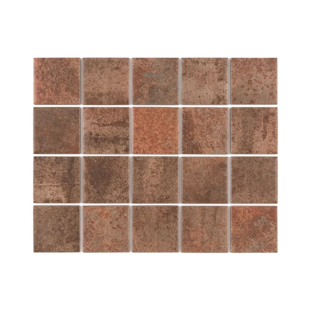 Revestimento Marrom Matte 7,5x7,5 Eliane Oxy Corten Mesh Bold "A"