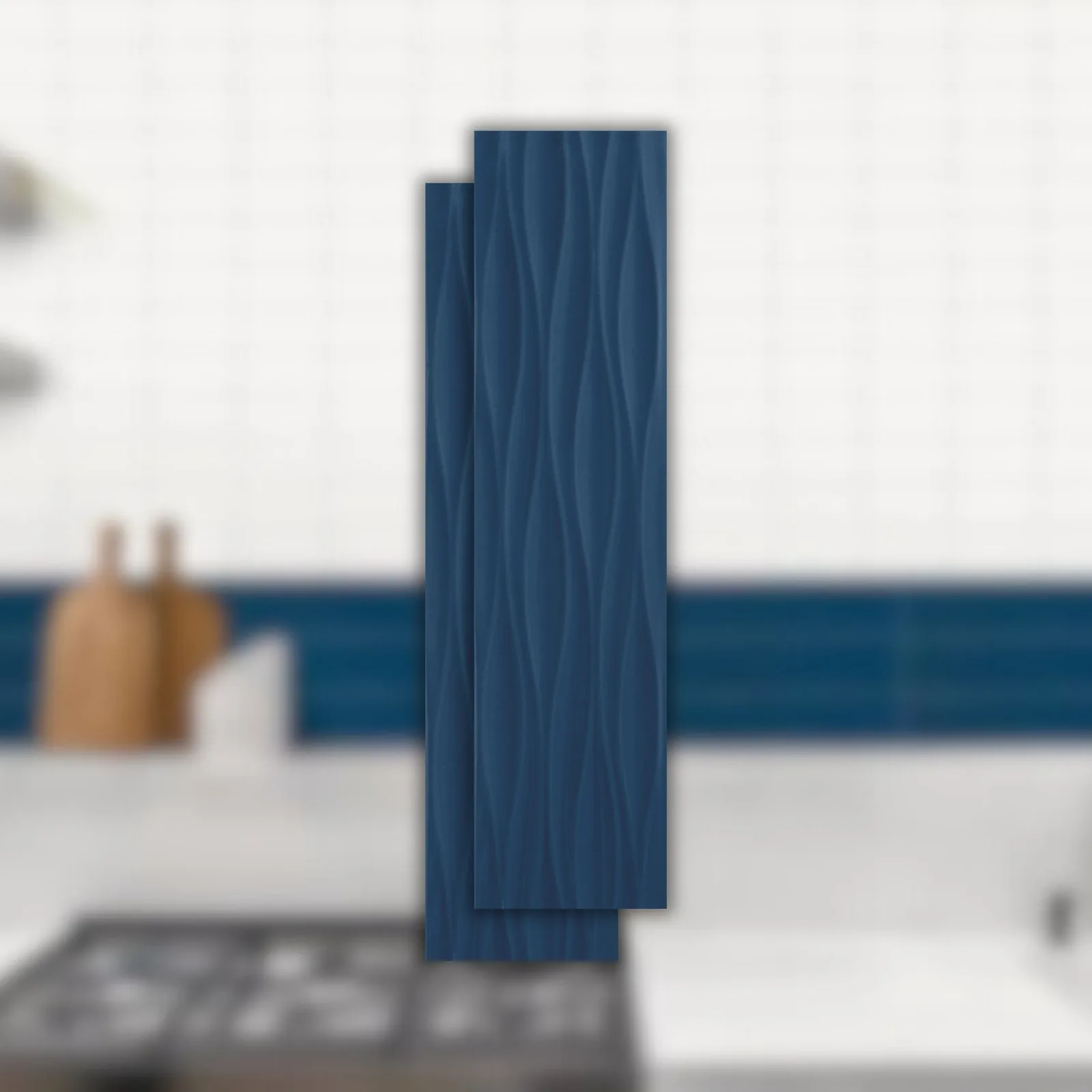 Revestimento Portobello Krea Ripple Deep Sea 10x40 "A" Brilho