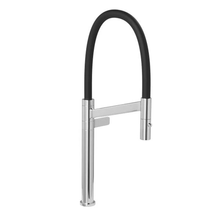 Torneira de bancada para cozinha com bica flexível Deca Colore Cromado e Preto